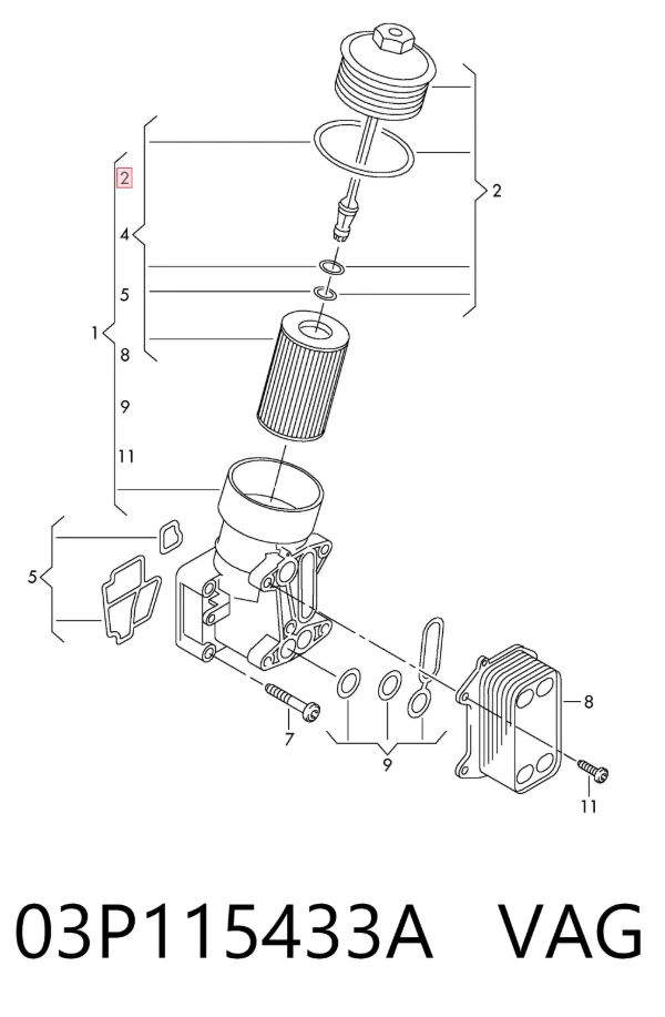 Кришка масляного фільтра 03P115433A VAG
