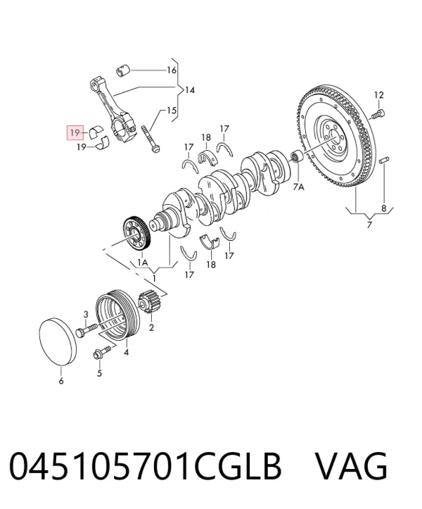 Вкладиші шатунні 045105701CGLB VAG