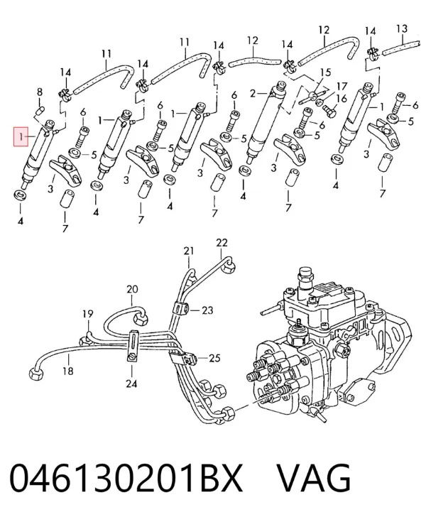 Паливні форсунки 046130201BX VAG
