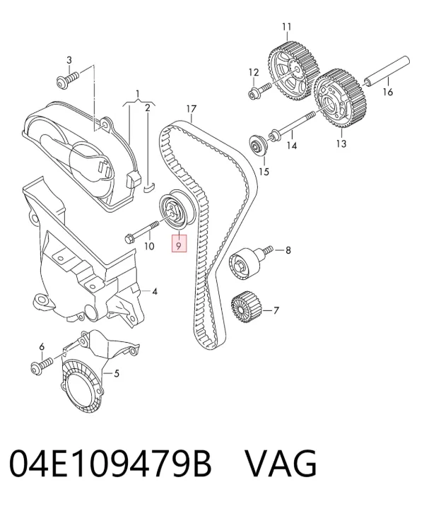 Ролик натягувача ременя ГРМ 04E109479B VAG