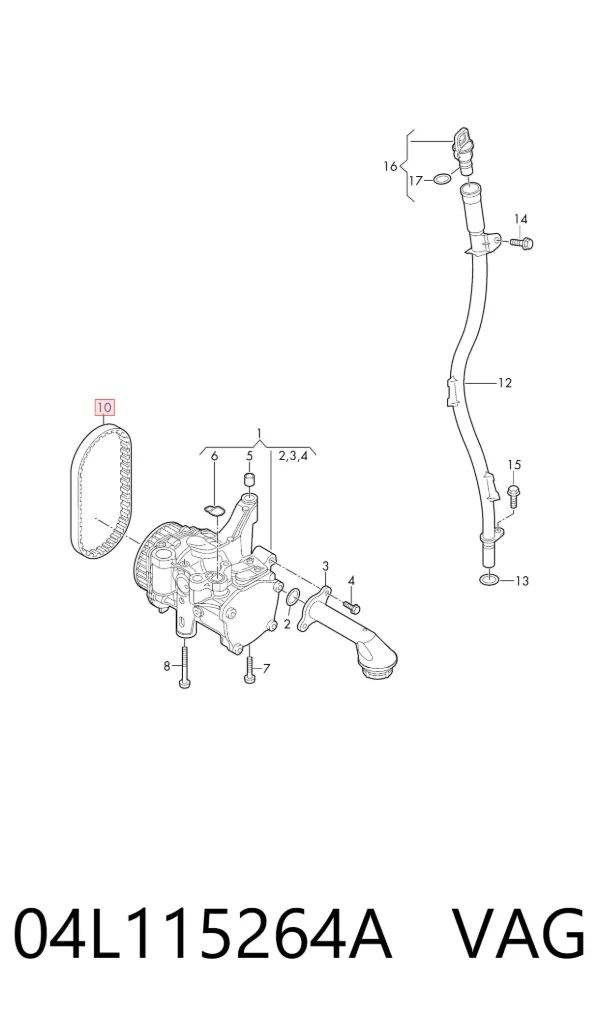 Ремінь масляного насосу 04L115264A VAG