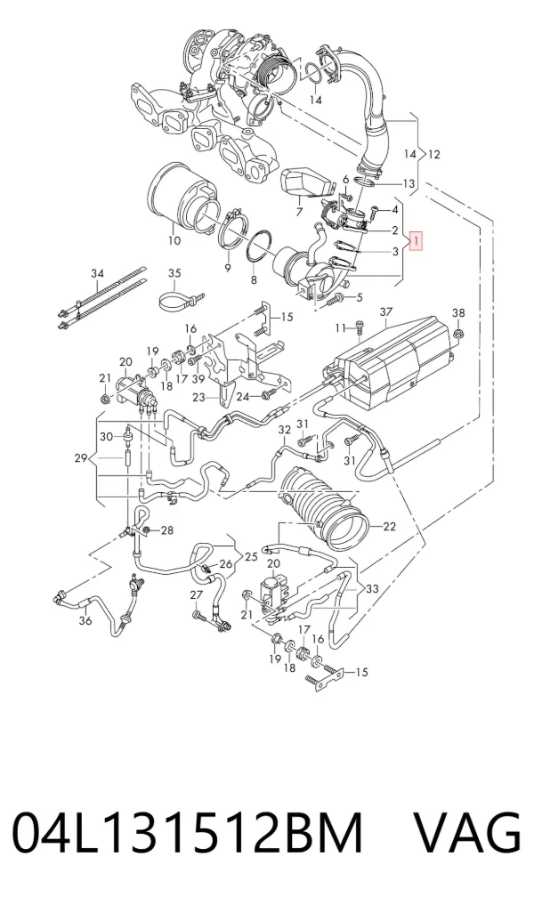 Радіатор системи EGR рециркуляції вихлопних газів 04L131512BM VAG