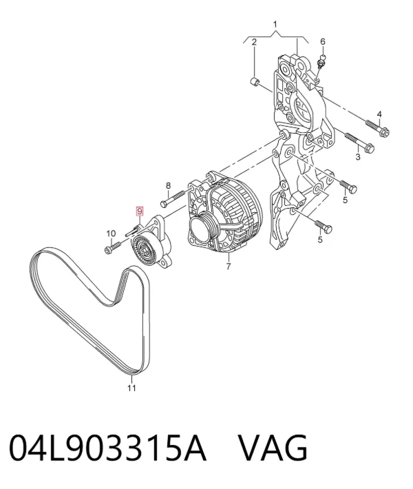 Натягувач приводного ременя 04L903315A VAG