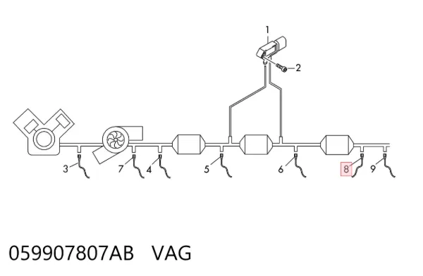 Датчик оксидів азоту NOX, задній 059907807AB VAG
