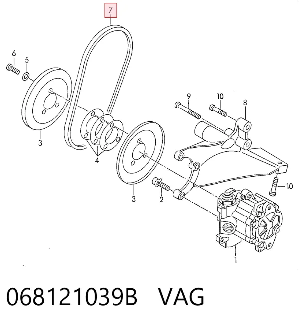 Ремінь генератора 068121039B VAG