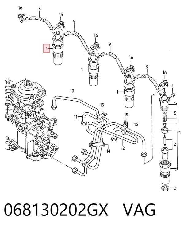 Паливні форсунки 068130202GX VAG