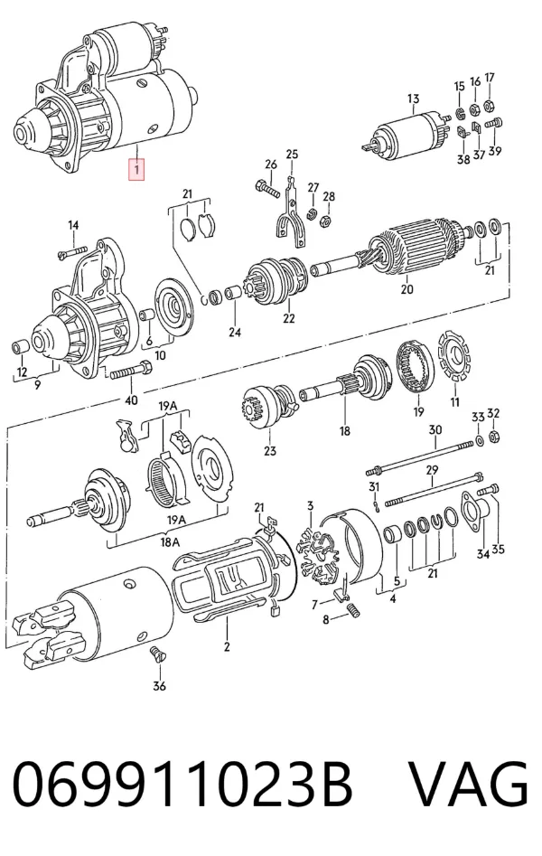 Стартер 069911023B VAG