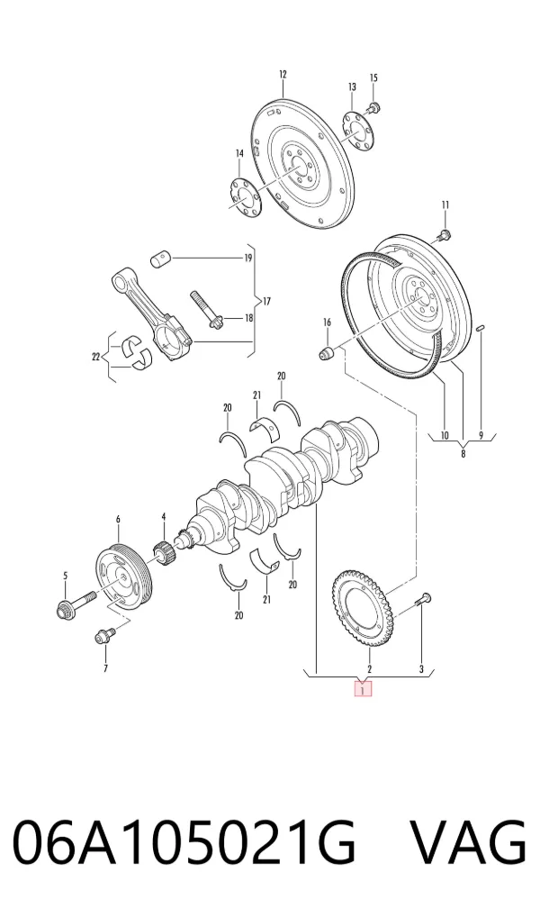 Колінвал 3M105031 AND