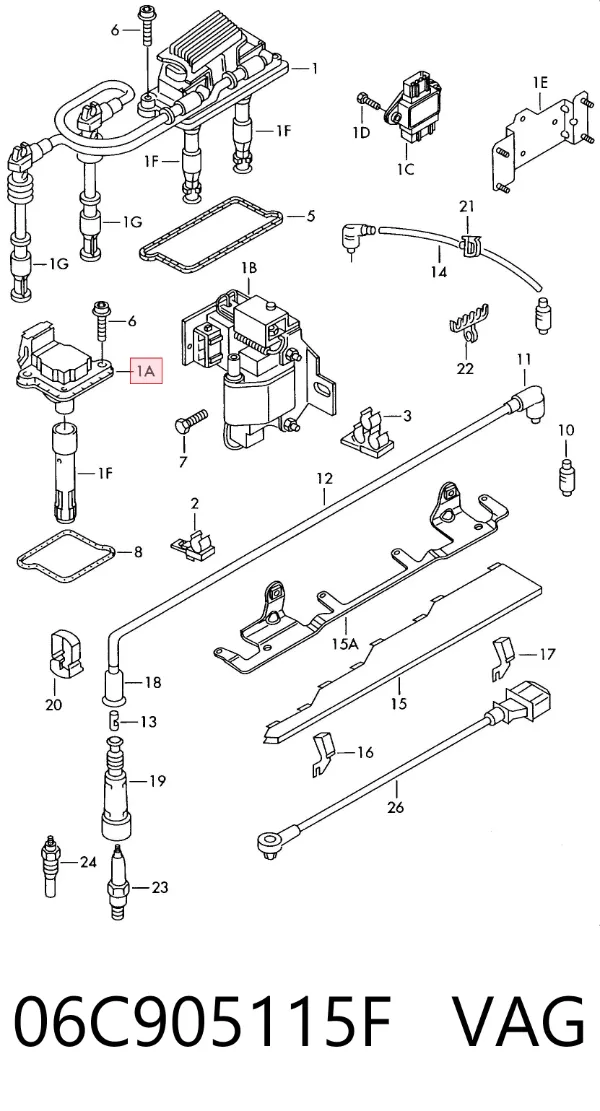 Котушка запалювання 06C905115F VAG