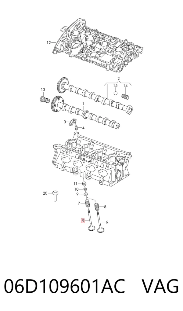 Клапан впускний 06D109601AC VAG