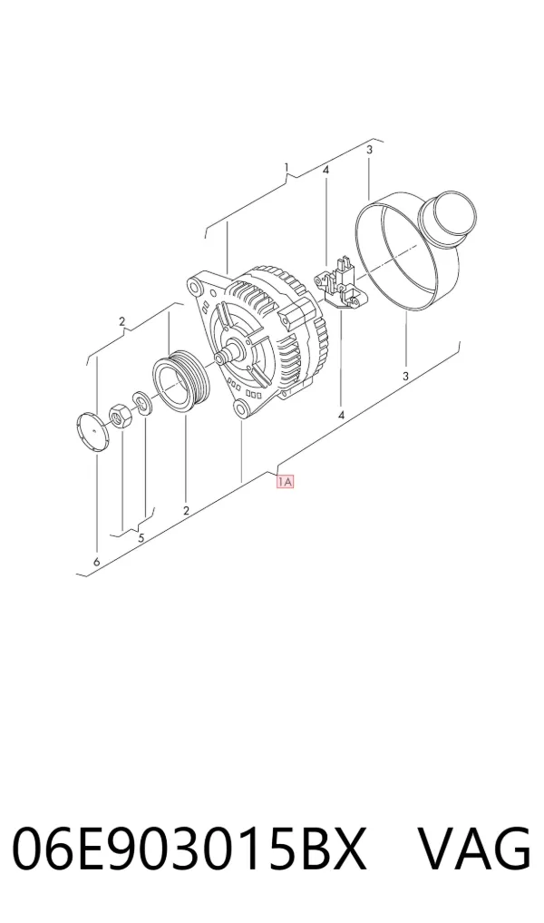 Генератор 06E903015BX VAG