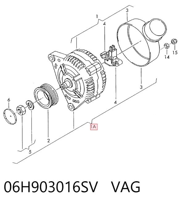 Генератор 06H903016SV VAG