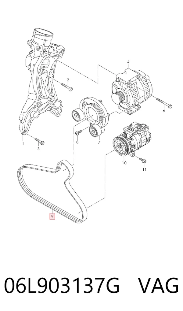 Ремінь генератора 06L903137G VAG