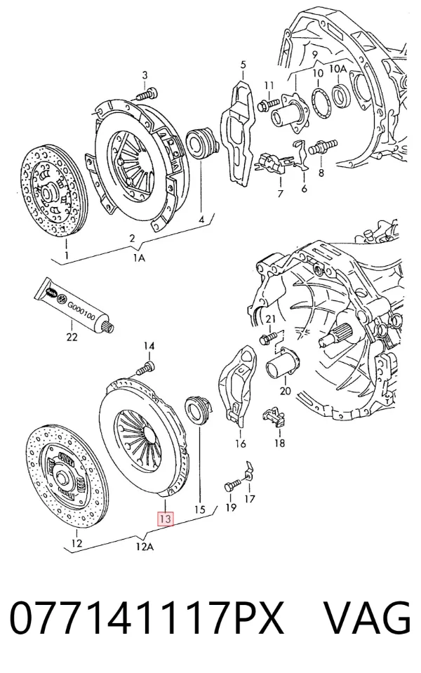 Корзина зчеплення 077141117PX VAG