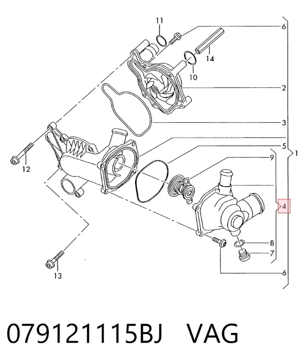 Термостат 079121115BJ VAG