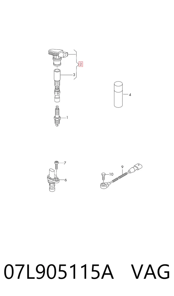 Котушка запалювання 07L905115A VAG
