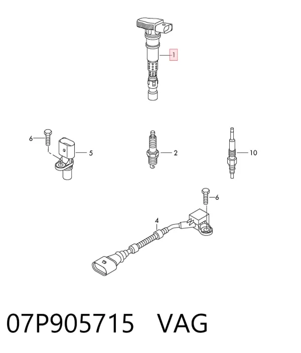 Котушка запалювання 07P905715 VAG