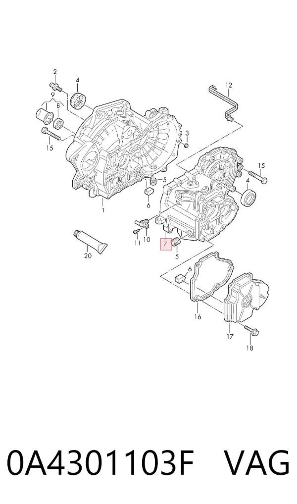 Корпус коробки передач АКПП/КПП 0A4301103F VAG