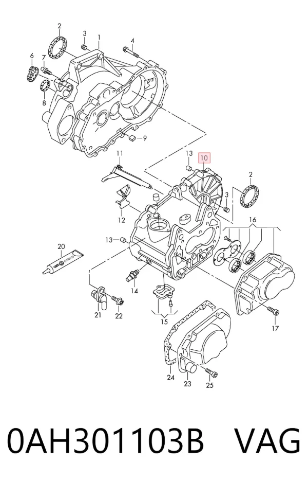 Корпус коробки передач АКПП/КПП 0AH301103B VAG