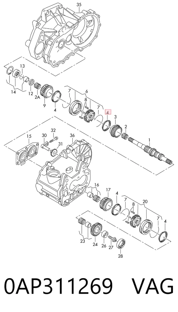 Кільце синхронізатора 0AP311269 VAG