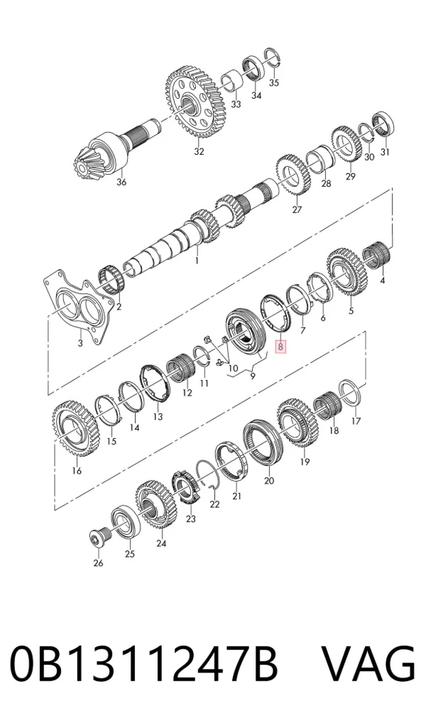 Кільце синхронізатора 0B1311247B VAG