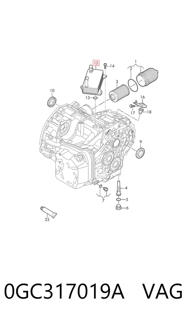 Радіатор охолодження, АКПП 0GC317019A VAG
