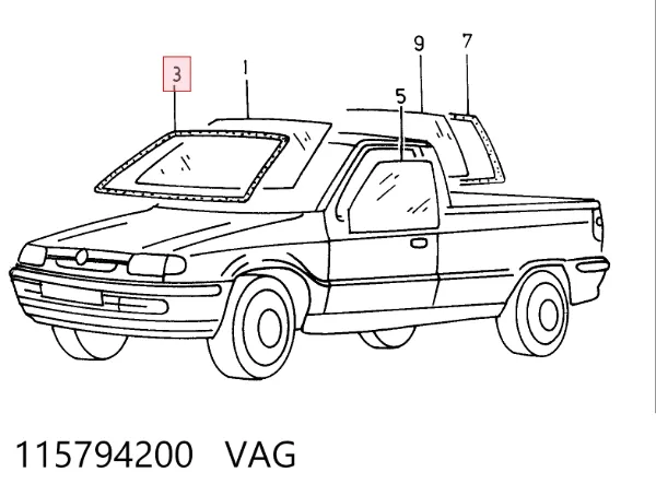 Ущільнювач лобового скла 115794200 VAG