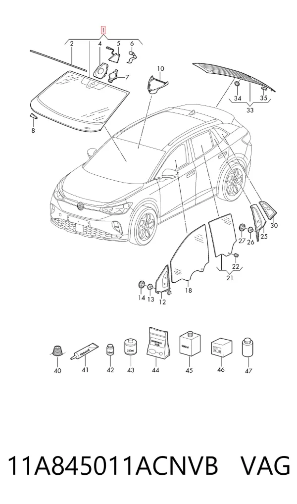 Лобове скло AB1545976A Pilkington