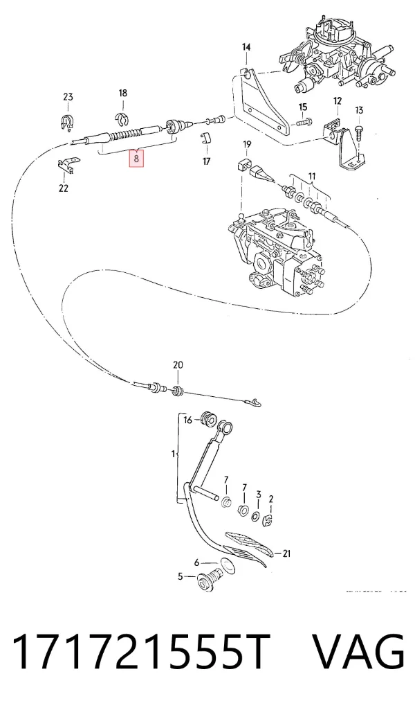 Трос газу 171721555T VAG