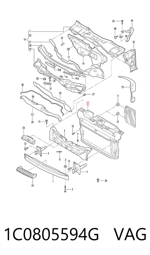 Рамка радіатора 1C0805594G VAG