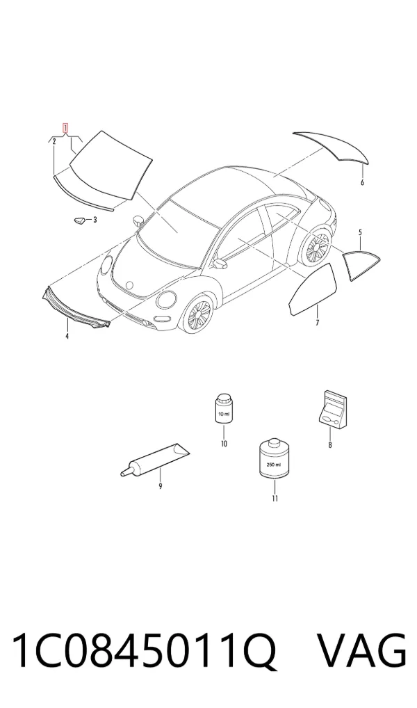 Лобове скло 1C0845011Q VAG