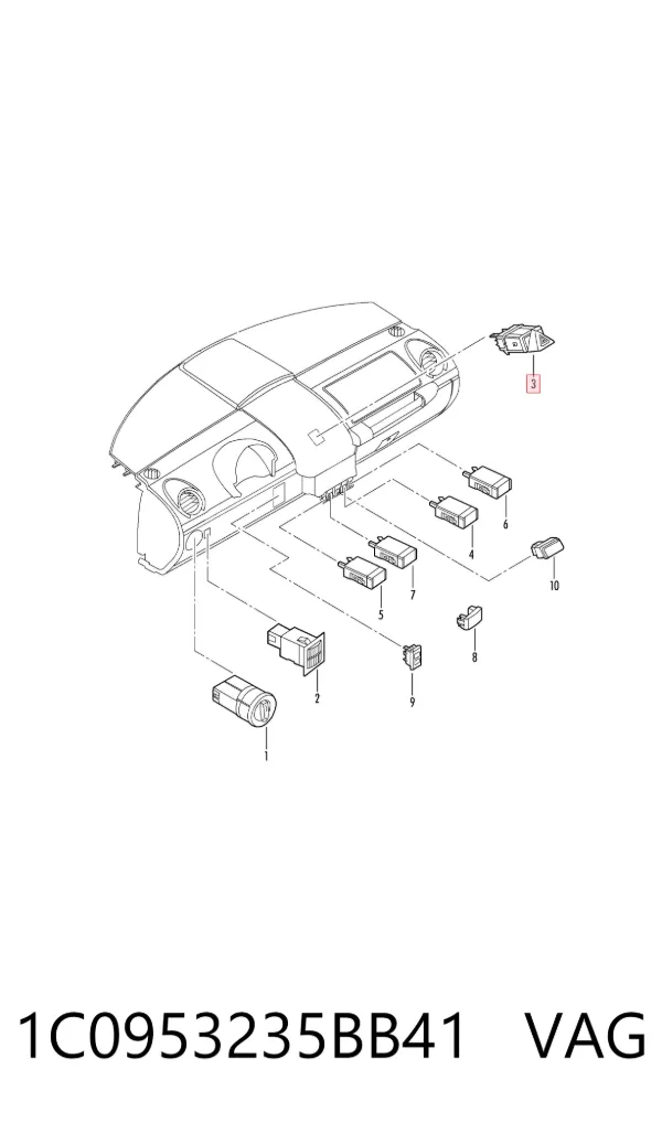 Кнопка аварійки 1C0953235BB41 VAG
