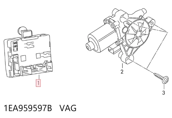 Блок комфорту задніх дверей 1EA959597B VAG