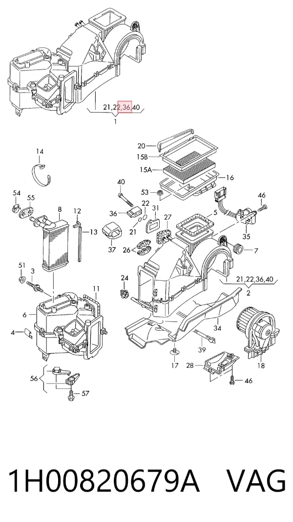 Клапан TRV, кондиціонера 1H00820679A VAG