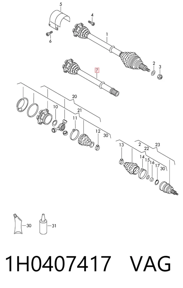 ШРКШ внутрішній, передній, лівий 0022933 GKN-Spidan