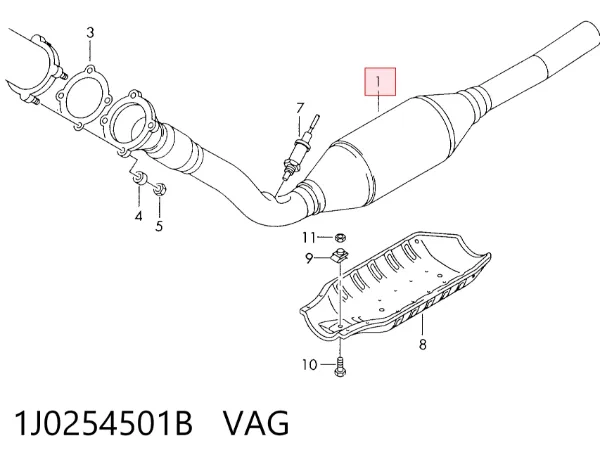 Каталізатор 1J0254501B VAG
