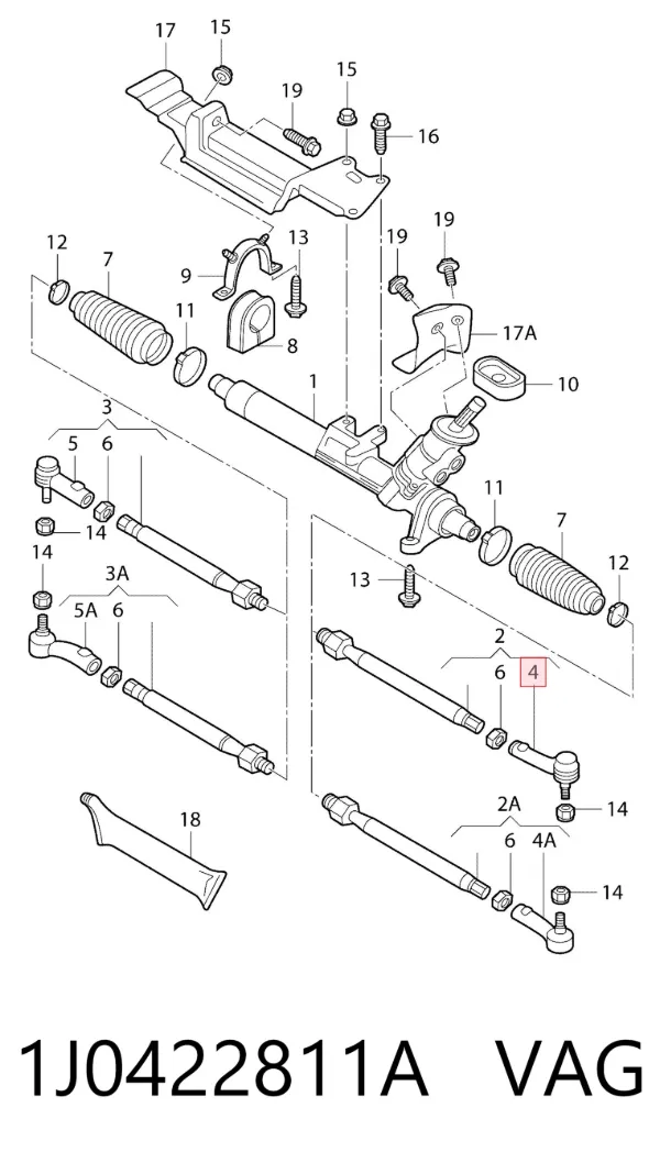 Рульовий наконечник 1J0422811A VAG