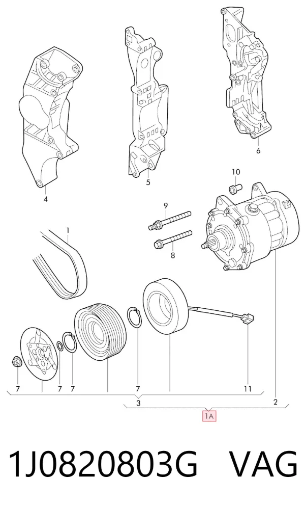 Компресор кондиціонера 1J0820803G VAG