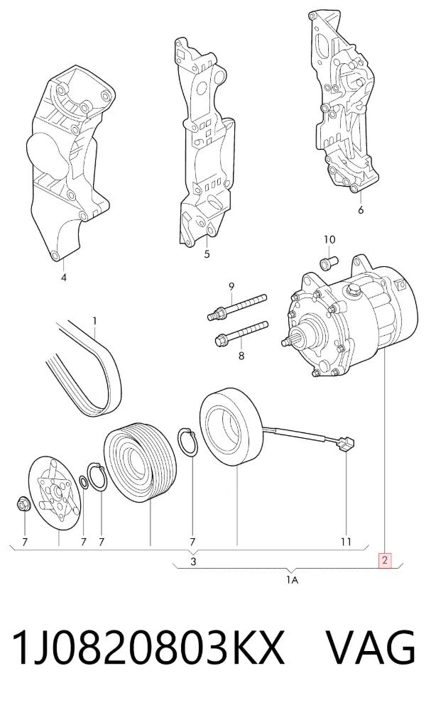 Компресор кондиціонера 1J0820803KX VAG