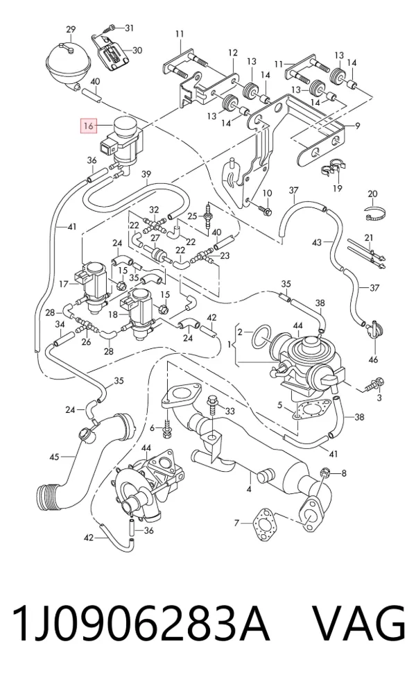 Клапан соленоїд регулювання заслонки EGR 1J0906283A VAG