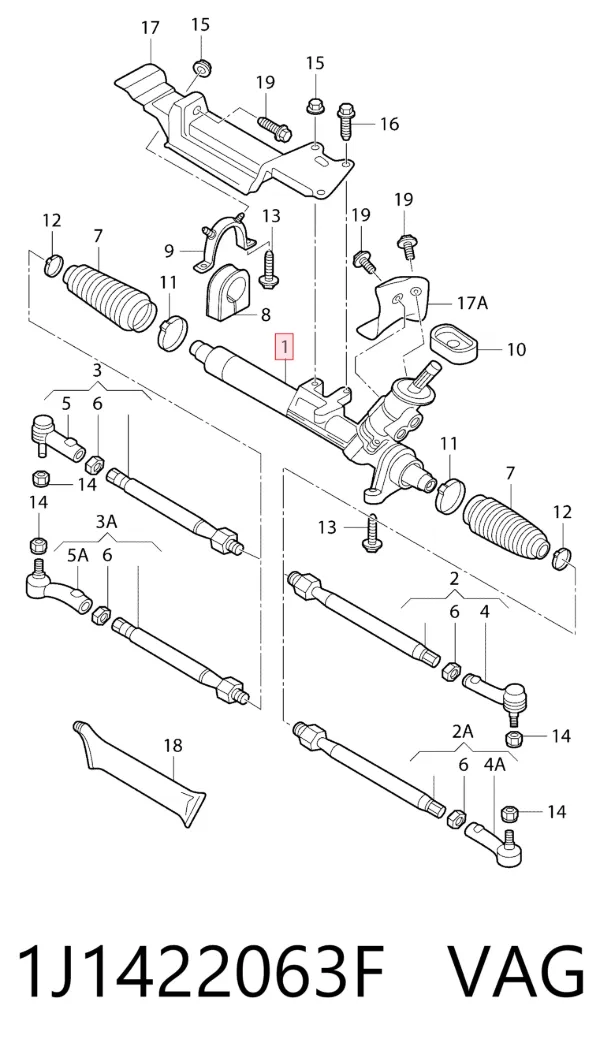 Рульова рейка 1J1422063F VAG