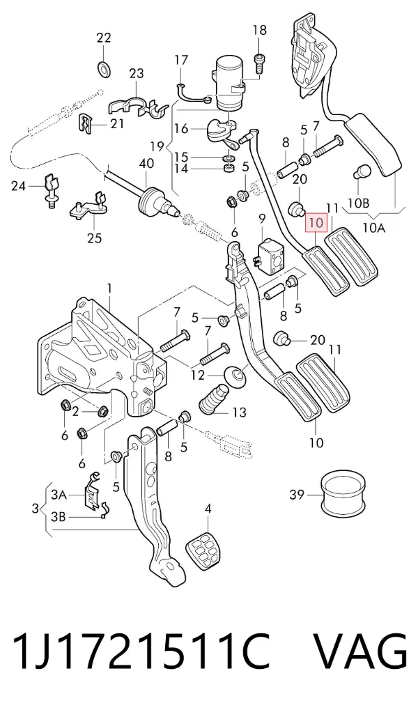 Педаль газу Audi A3 8L1