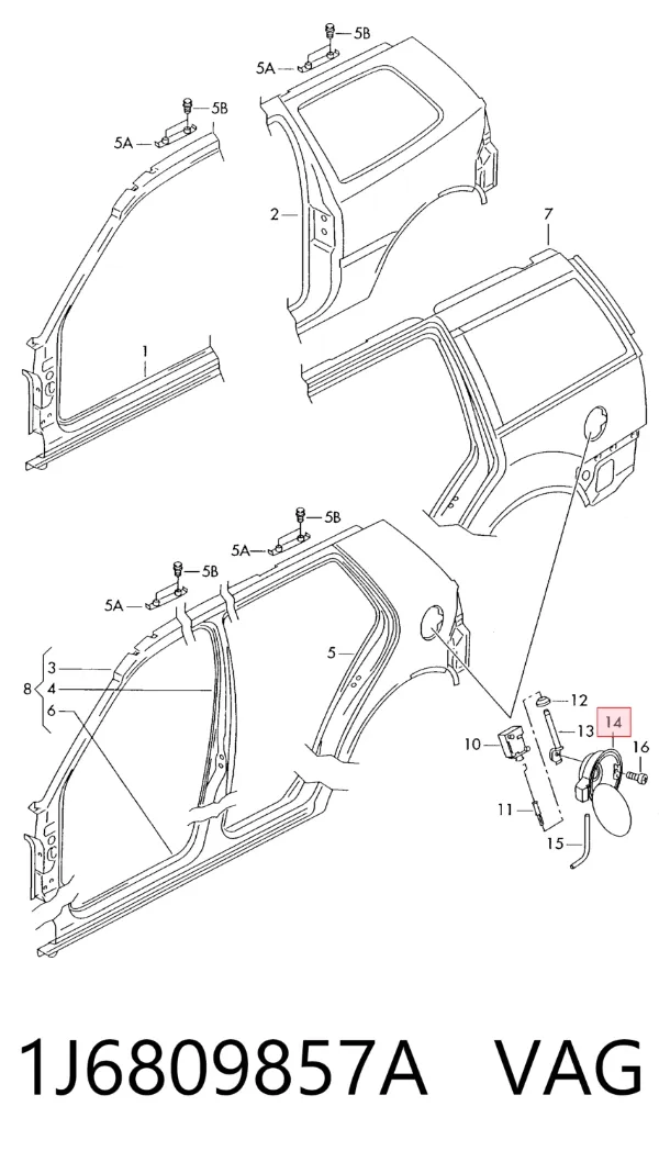 Лючок бензобака Volkswagen Golf IV