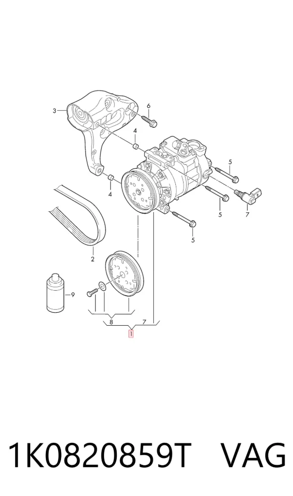 Компресор кондиціонера 1K0820859T VAG