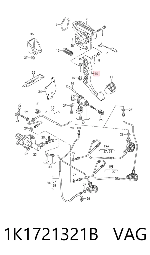 Педаль зчеплення 1K1721321B VAG