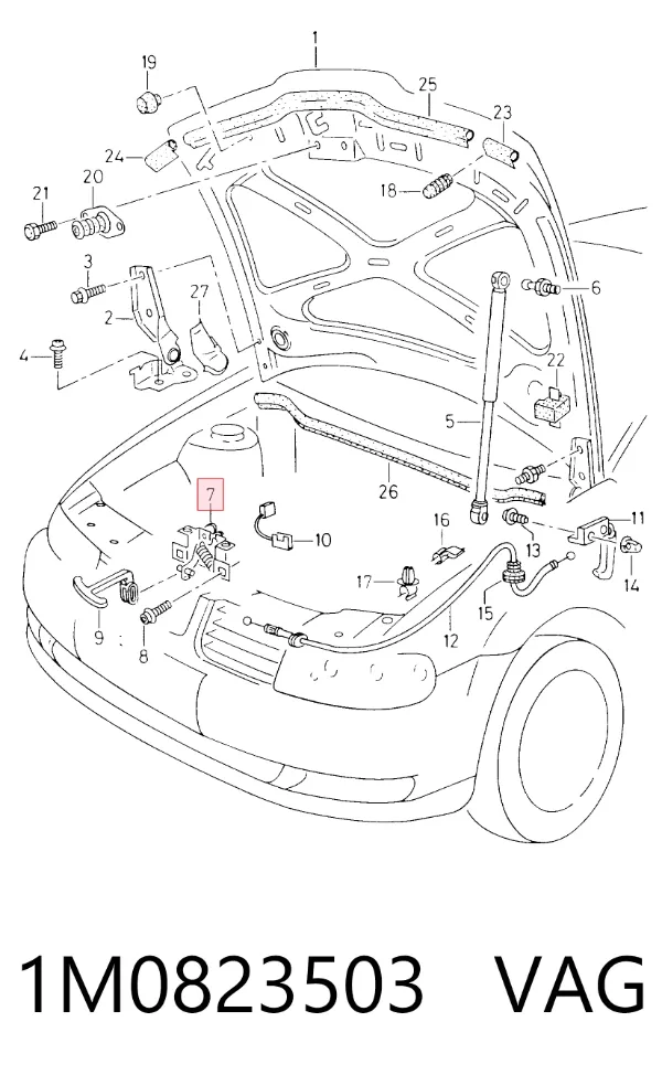 Замок капота Seat Toledo II