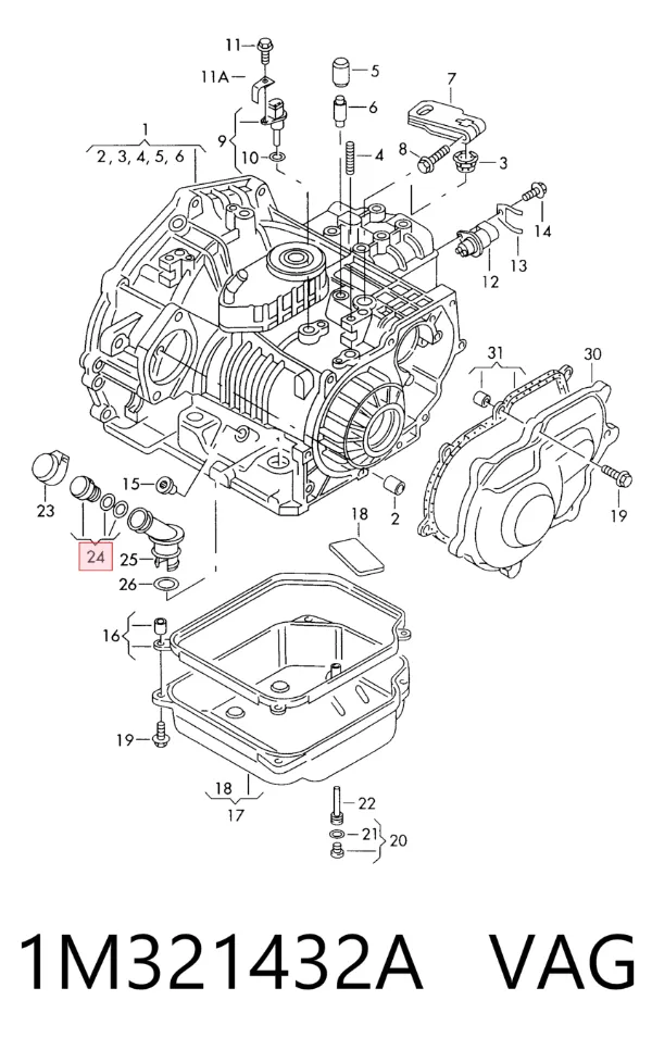 Пробка піддона АКПП 1M321432A VAG