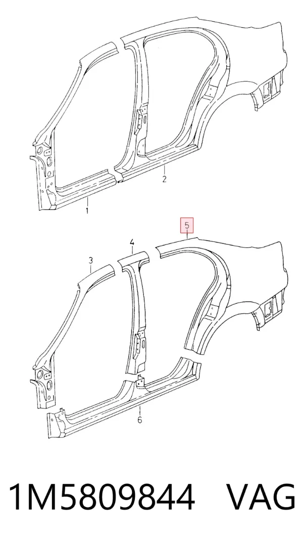 Крило заднє праве 1M5809844 VAG