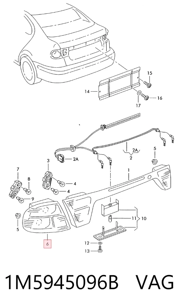 Задня права фара Seat Toledo II