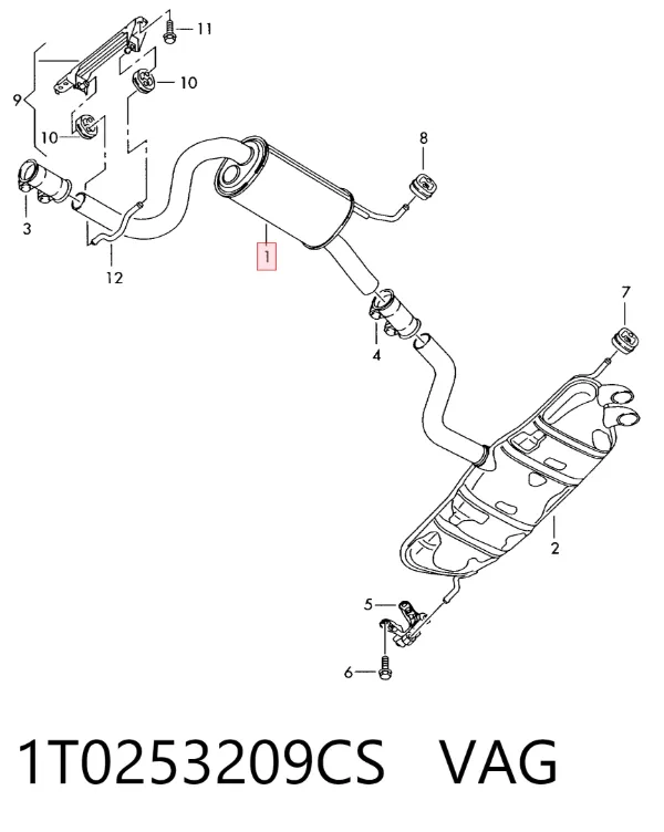 Глушник, центральна частина 1T0253209CS VAG